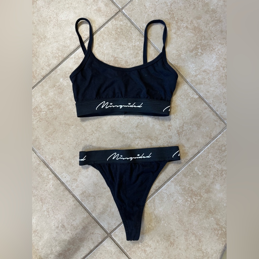 Missguided bra and high rise thong set